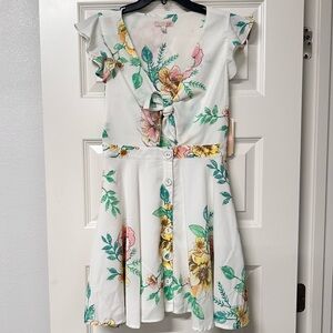 Gianni Bini tie front floral dress size S